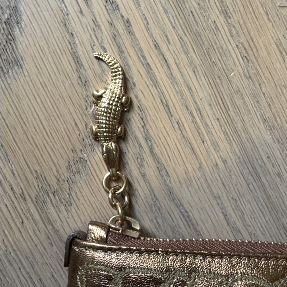 Ralph Lauren Ricky 27 Quilted Gold bronze Leather Handbag - Picture 9 of 14